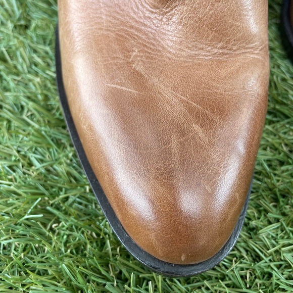 Vince Camuto Gravel Women’s Brown Leather Side Zip Heeled Ankle Boot Size 7 - Picture 12 of 16